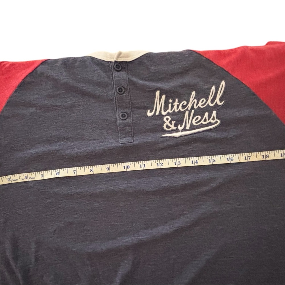 Mitchell Ness Raglan 3/4"" Sleeve T Shirt Men's Large Nostalgia Y2K Baseball - Picture 4 of 5